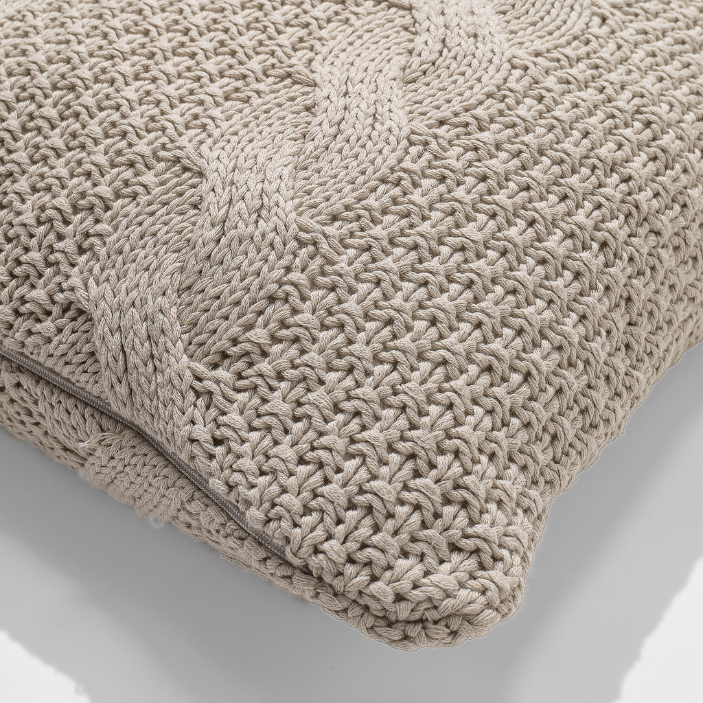 Cuscino 47 x 47cm - Puro Cotone Cable Panna 02