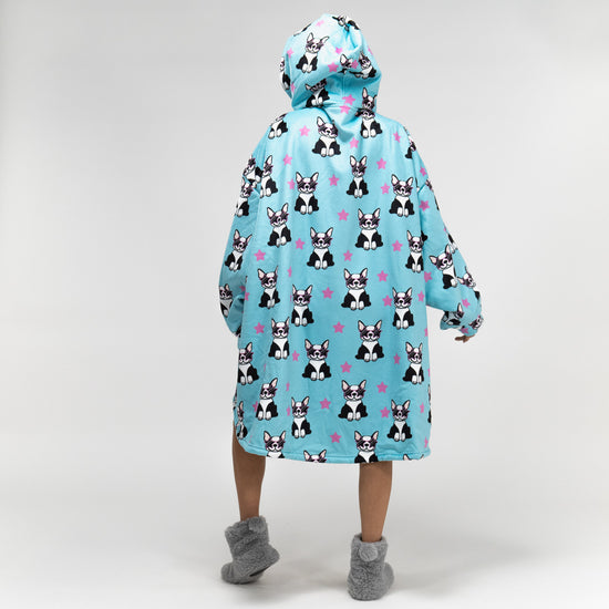 Felpa Coperta Oversize per Adulti con Cappuccio e Zip - Minky Carlino 03