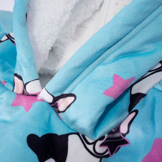 Felpa Coperta Oversize per Adulti con Cappuccio e Zip - Minky Carlino 06