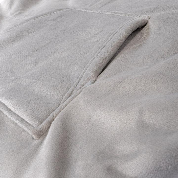 Felpa Coperta Oversize per Bambini con Cappuccio - Minky Grigio 05