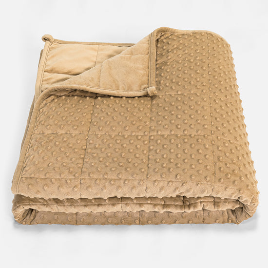 Coperta Ponderata per Adulti - Minky Dot Panna / Visone 01