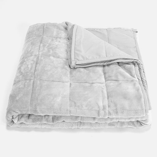 Coperta Ponderata per Adulti - Pile di Flanella Grigio Chiaro 01