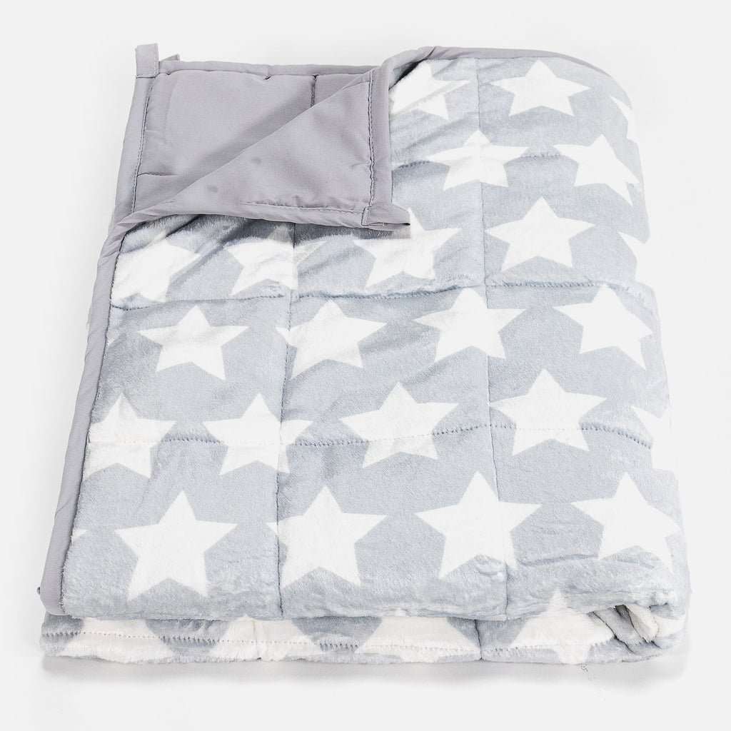 Coperta Ponderata per Bambini - Pile di Flanella Stella Grigio 01
