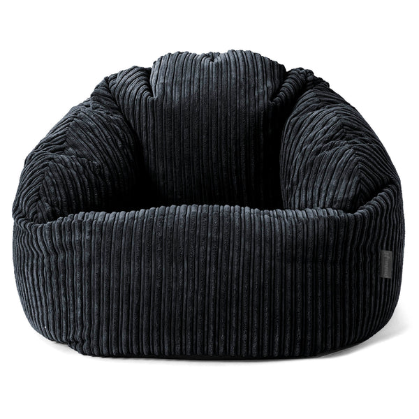 Poltrona a Sacco Bubble - Velluto a Coste Nero 01
