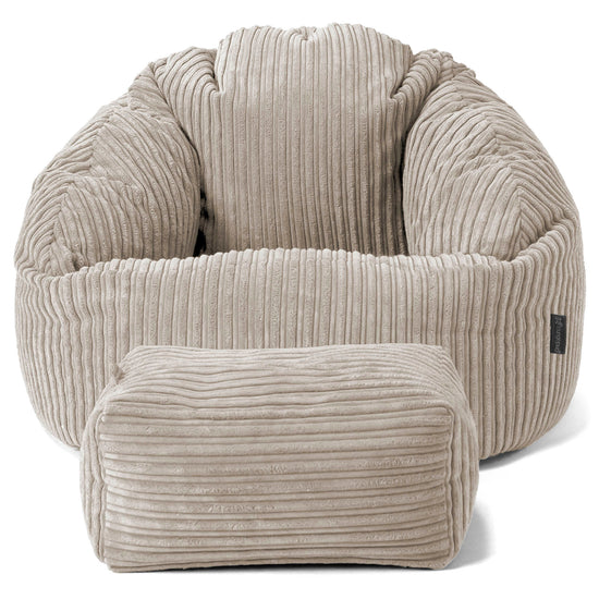 Poltrona a Sacco Bubble - Velluto a Coste Visone 02