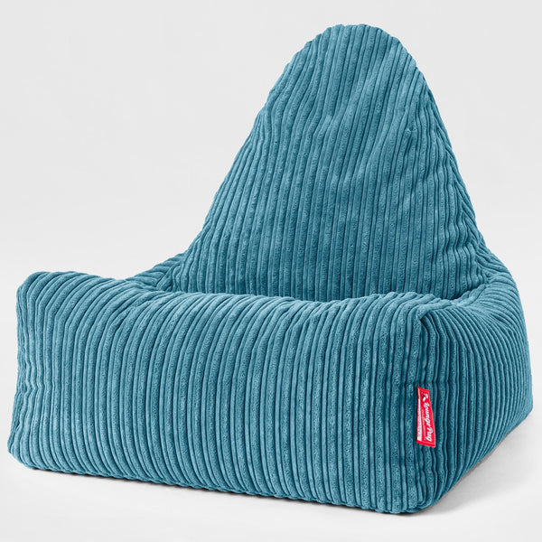 Poltrona a Sacco Scandi Lounger - Velluto a Coste Egeo Blu 01