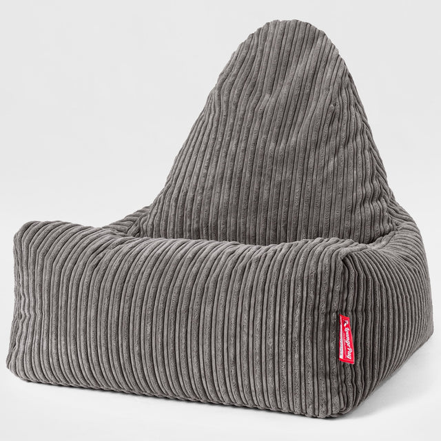 Poltrona a Sacco Scandi Lounger - Velluto a Coste Grafite 01