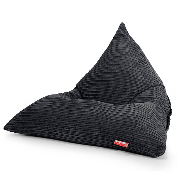 Pouf Poltrona Sacco Relax - Velluto a Coste Nero 01