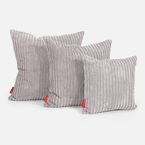 Fodera per Cuscino 47 x 47cm - Velluto a Coste Alluminio Argento 02