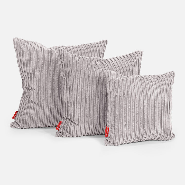 Fodera per Cuscino 47 x 47cm - Velluto a Coste Alluminio Argento 02