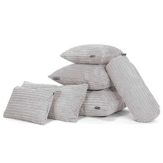 Fodera per Cuscino 47 x 47cm - Velluto a Coste Alluminio Argento 04