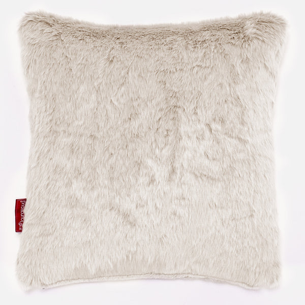 Cuscino 47 x 47cm - Eco-pelliccia di Coniglio Bianco 01