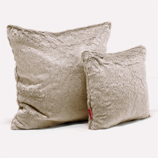 Cuscino 47 x 47cm - Eco-pelliccia di Coniglio Marrone dorato 02