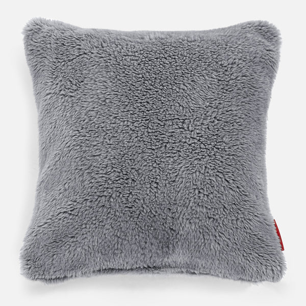 Cuscino 47 x 47cm - Eco-pelliccia Orsacchiotto Grigio scuro 01