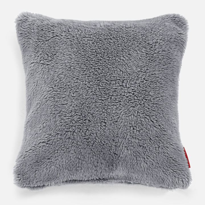 Cuscino 47 x 47cm - Eco-pelliccia Orsacchiotto Grigio scuro 01