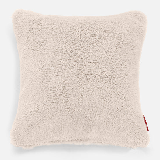 Cuscino 47 x 47cm - Eco-pelliccia Orsacchiotto Panna 01