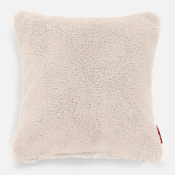 Cuscino 47 x 47cm - Eco-pelliccia Orsacchiotto Panna 01