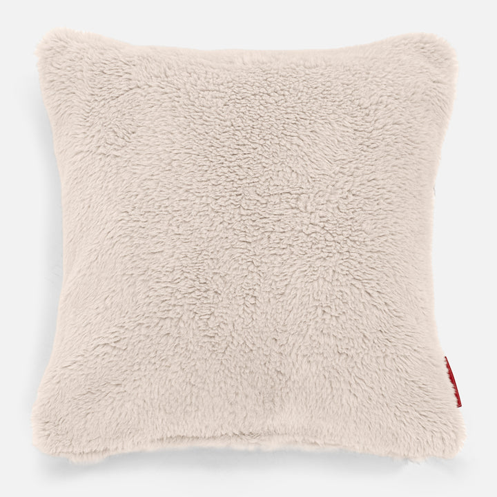 Cuscino 47 x 47cm - Eco-pelliccia Orsacchiotto Panna 01