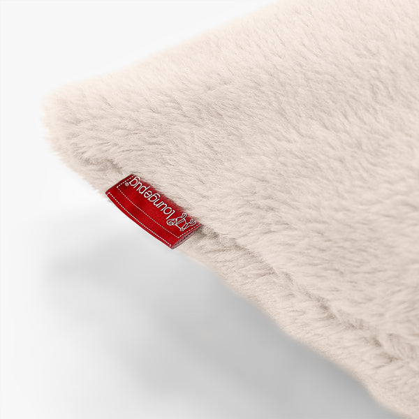 Fodera per Cuscino 47 x 47cm - Eco-pelliccia Orsacchiotto Panna Fabric Close-up Image