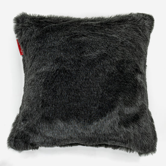 Cuscino 47 x 47cm - Finta Pelliccia Nero 01