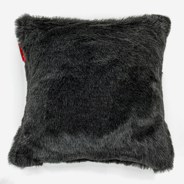 Cuscino 47 x 47cm - Finta Pelliccia Nero 01
