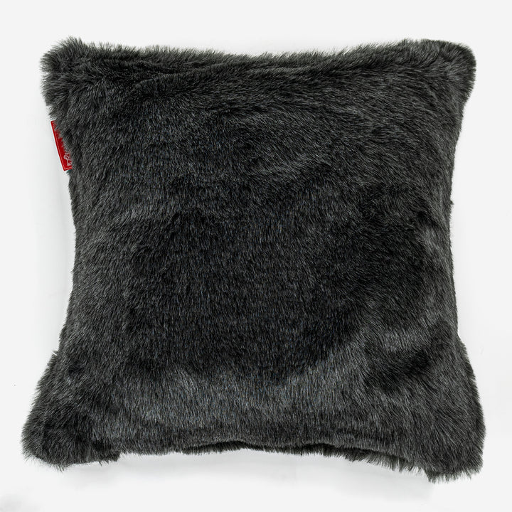 Cuscino 47 x 47cm - Finta Pelliccia Nero 01