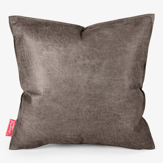 Cuscino 47 x 47cm - Pelle Effetto Vintage Ardesia Naturale 01