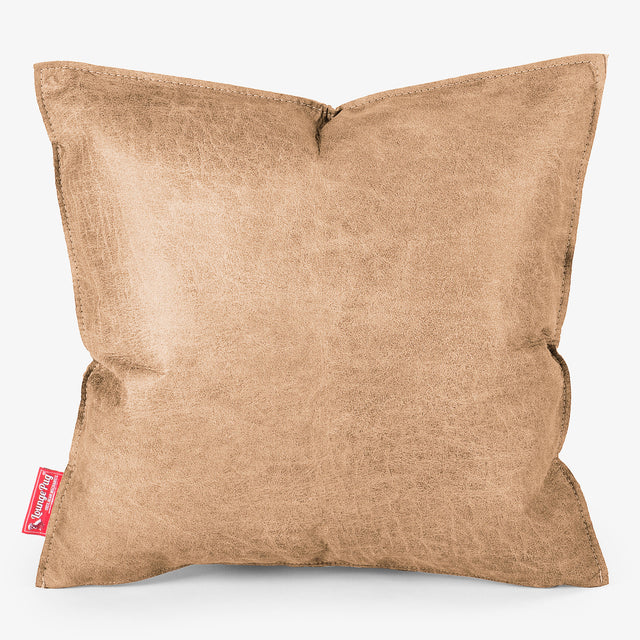 Cuscino 47 x 47cm - Pelle Effetto Vintage Marrone Miele 01
