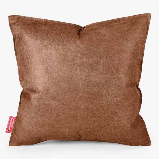 Cuscino 47 x 47cm - Pelle Effetto Vintage Tenné 01