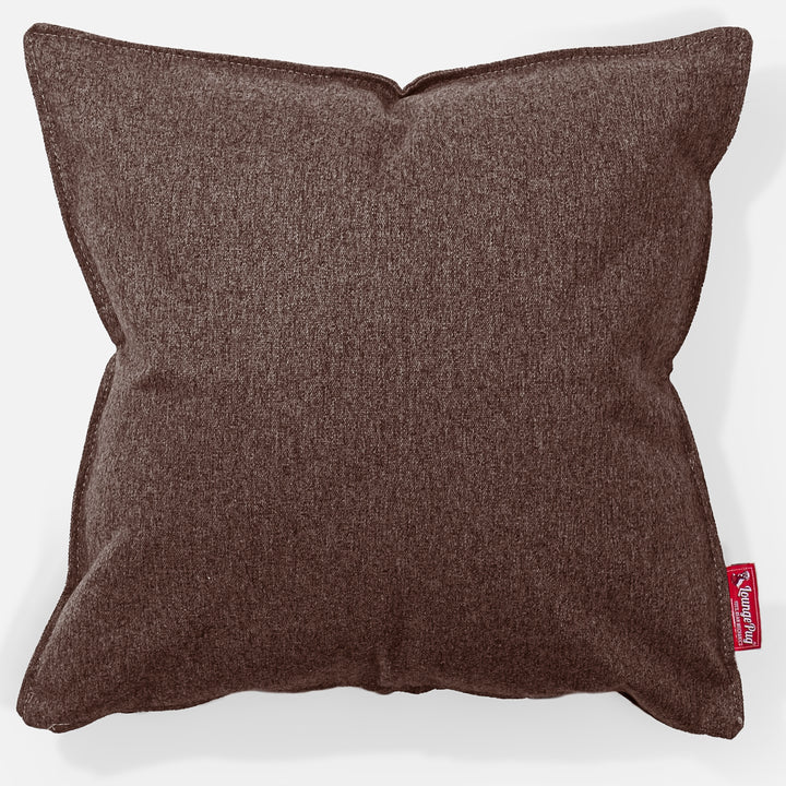 Cuscino 47 x 47cm - Tessuto in Lana Interalli Marrone 01