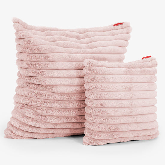 Fodera per Cuscino 47 x 47cm - Velluto Felpato Ultra Morbido Rosa Antico 02