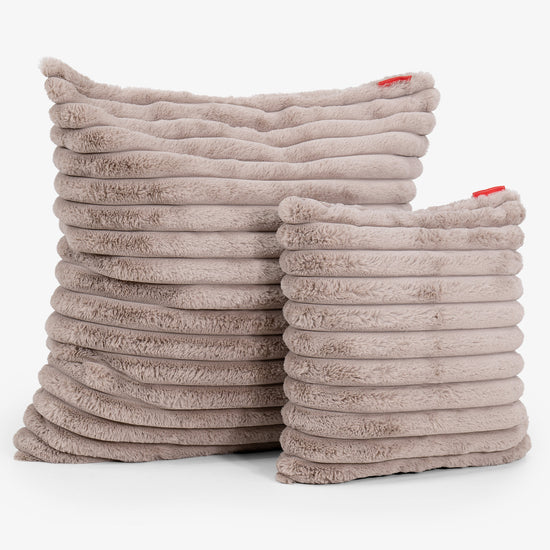 Fodera per Cuscino 47 x 47cm - Velluto Felpato Ultra Morbido Visone 02
