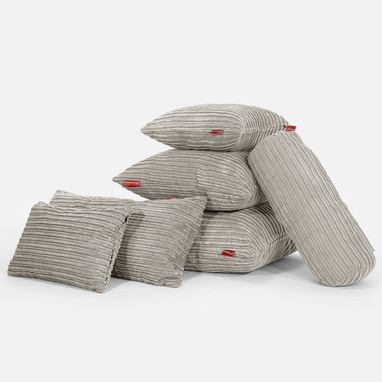Cuscino a Rullo 20 x 55cm - Velluto a Coste Visone 04