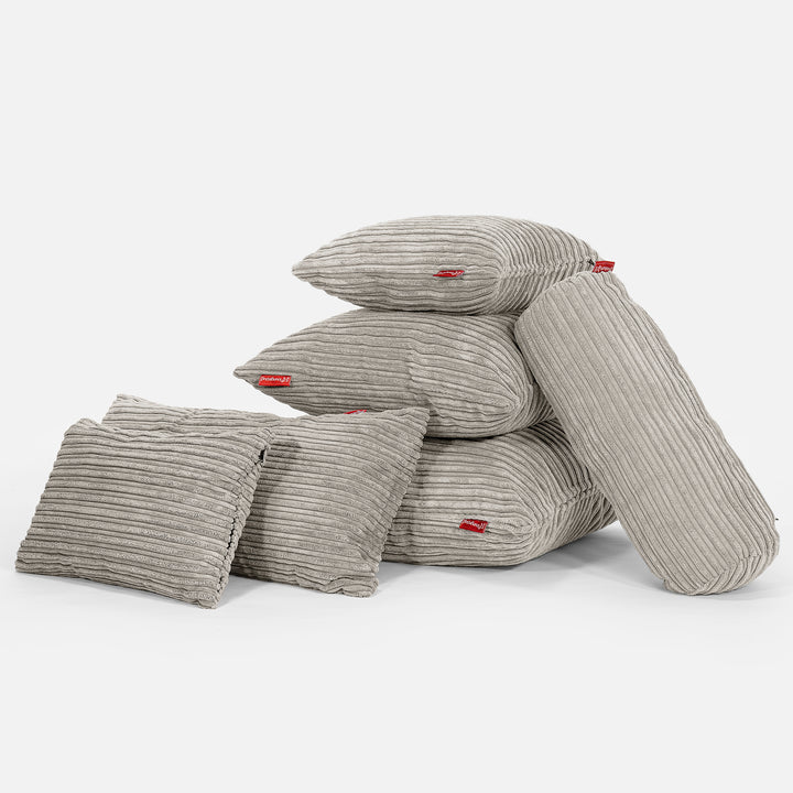 Cuscino a Rullo 20 x 55cm - Velluto a Coste Visone 04