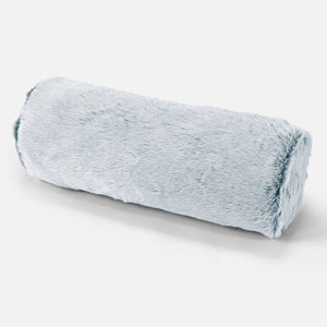 Fodera per Cuscino a Rullo 20 x 55cm - Eco-pelliccia di Coniglio Azzurro Polvere