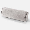 Cuscino a Rullo 20 x 55cm - Eco-pelliccia di Coniglio Grigio Chiaro 01