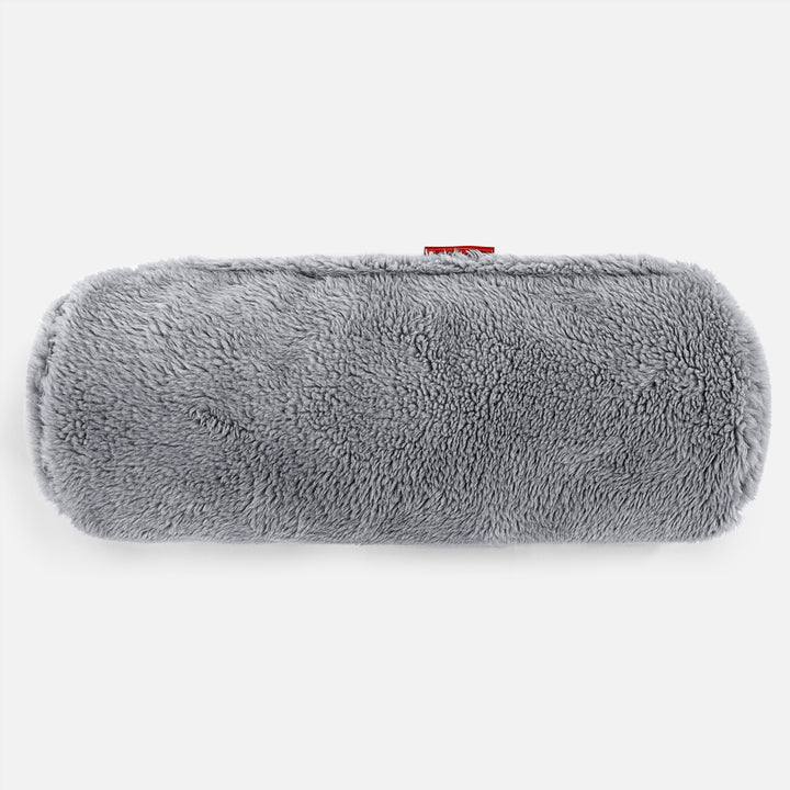 Cuscino a Rullo 20 x 55cm - Eco-pelliccia Orsacchiotto Grigio scuro 02