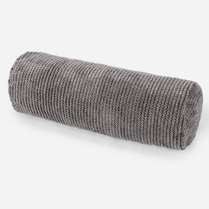Fodera per Cuscino a Rullo 20 x 55cm - Pompon Carbone Grigio