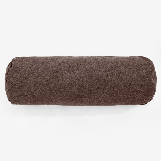 Cuscino a Rullo 20 x 55cm - Tessuto in Lana Interalli Marrone 02
