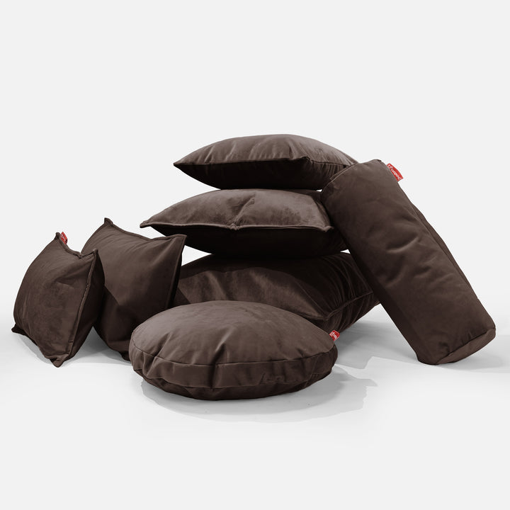 Cuscino a Rullo 20 x 55cm - Velluto Espresso 04