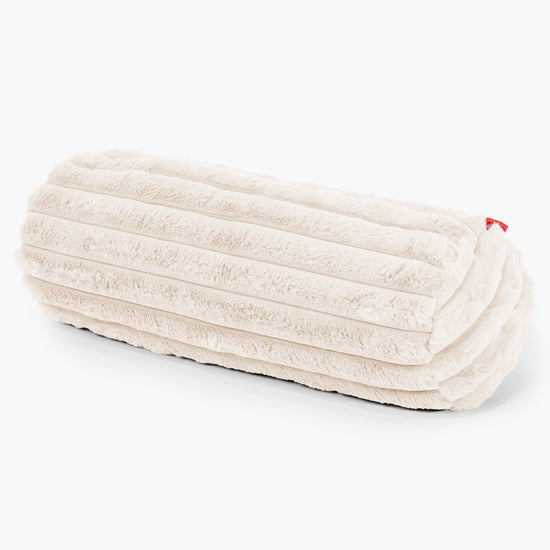 Fodera per Cuscino a Rullo 20 x 55cm - Velluto Felpato Ultra Morbido Panna 01