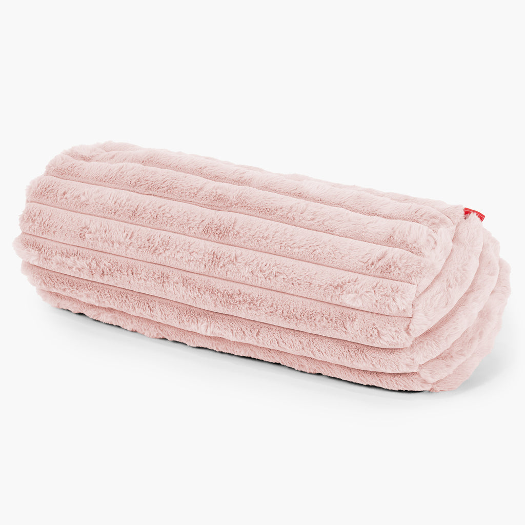 Fodera per Cuscino a Rullo 20 x 55cm - Velluto Felpato Ultra Morbido Rosa Antico 01