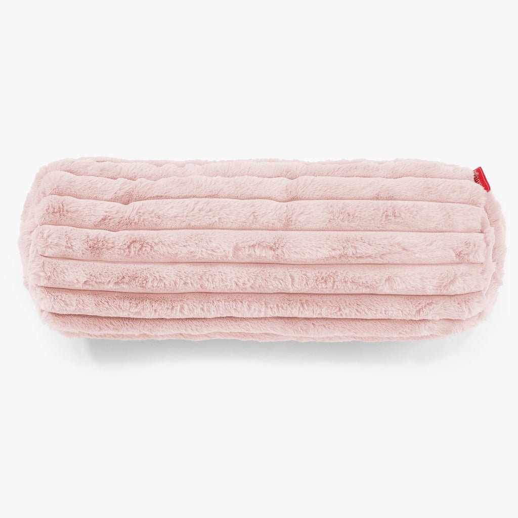 Fodera per Cuscino a Rullo 20 x 55cm - Velluto Felpato Ultra Morbido Rosa Antico 02