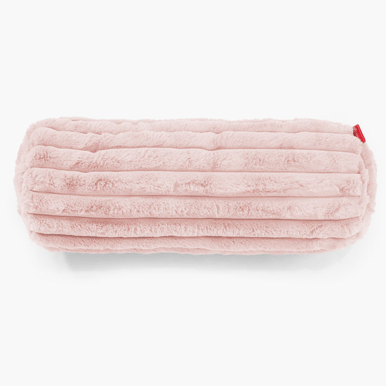 Fodera per Cuscino a Rullo 20 x 55cm - Velluto Felpato Ultra Morbido Rosa Antico 02