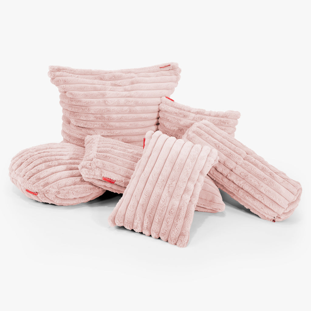 Fodera per Cuscino a Rullo 20 x 55cm - Velluto Felpato Ultra Morbido Rosa Antico 03