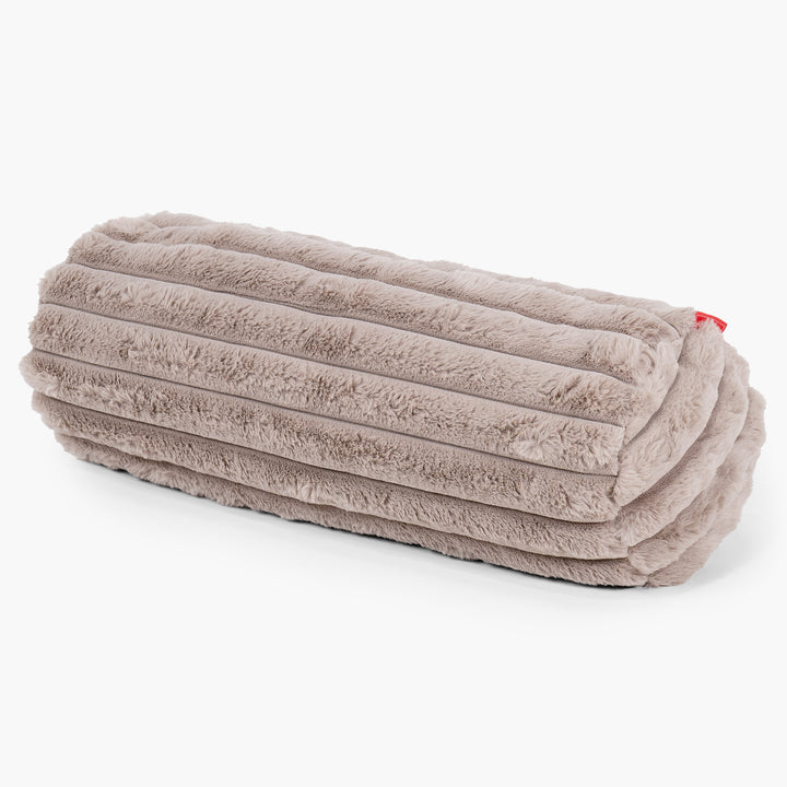 Fodera per Cuscino a Rullo 20 x 55cm - Velluto Felpato Ultra Morbido Visone 01