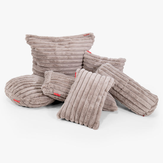 Fodera per Cuscino a Rullo 20 x 55cm - Velluto Felpato Ultra Morbido Visone 03
