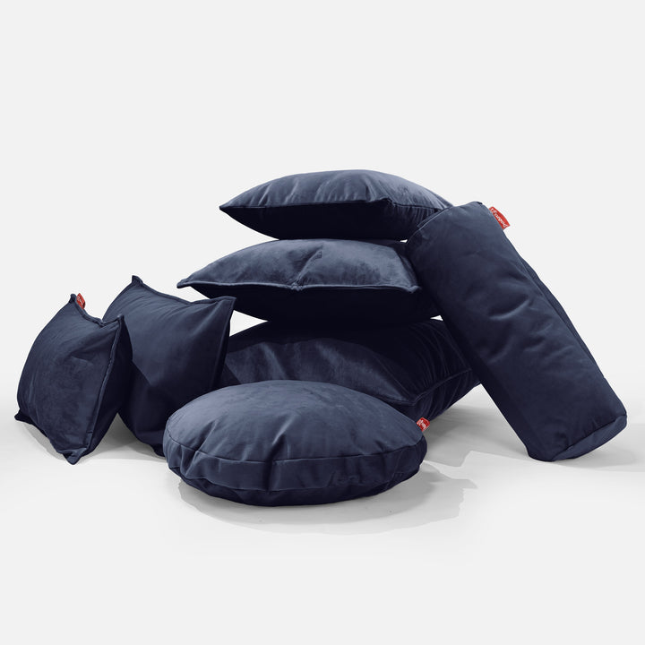 Cuscino a Rullo 20 x 55cm - Velluto Navy 04