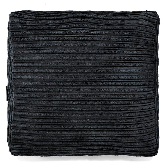 Cuscino da Pavimento - Velluto a Coste Nero 03