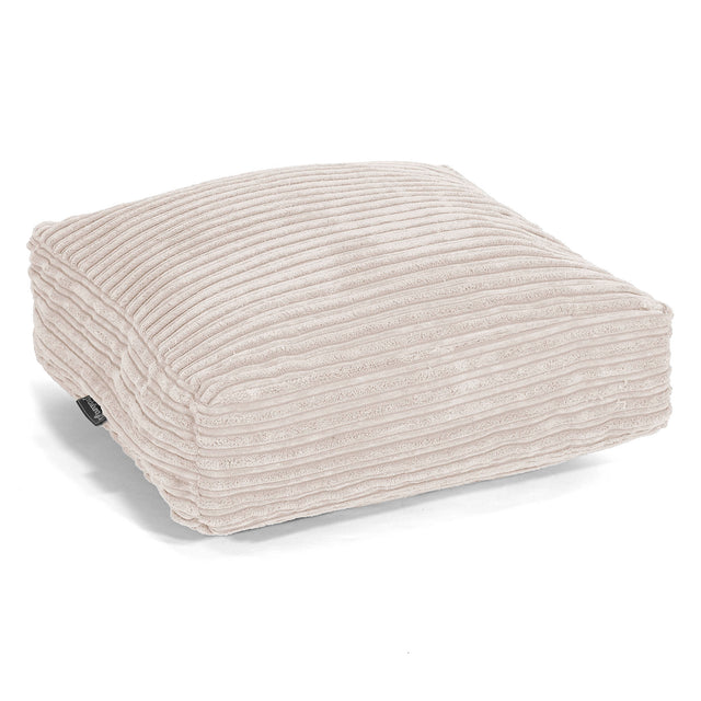 Lounge Pug Pouf Poggiapiedi a Sacco Grande, Velluto a Coste Avorio Lounge Pug Pouf Poggiapiedi a Sacco Grande, Velluto a Coste Avorio